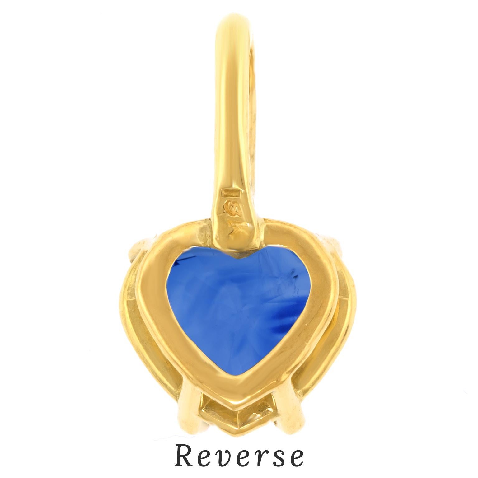 1.74 carat Sapphire Heart Pendant For Sale 3