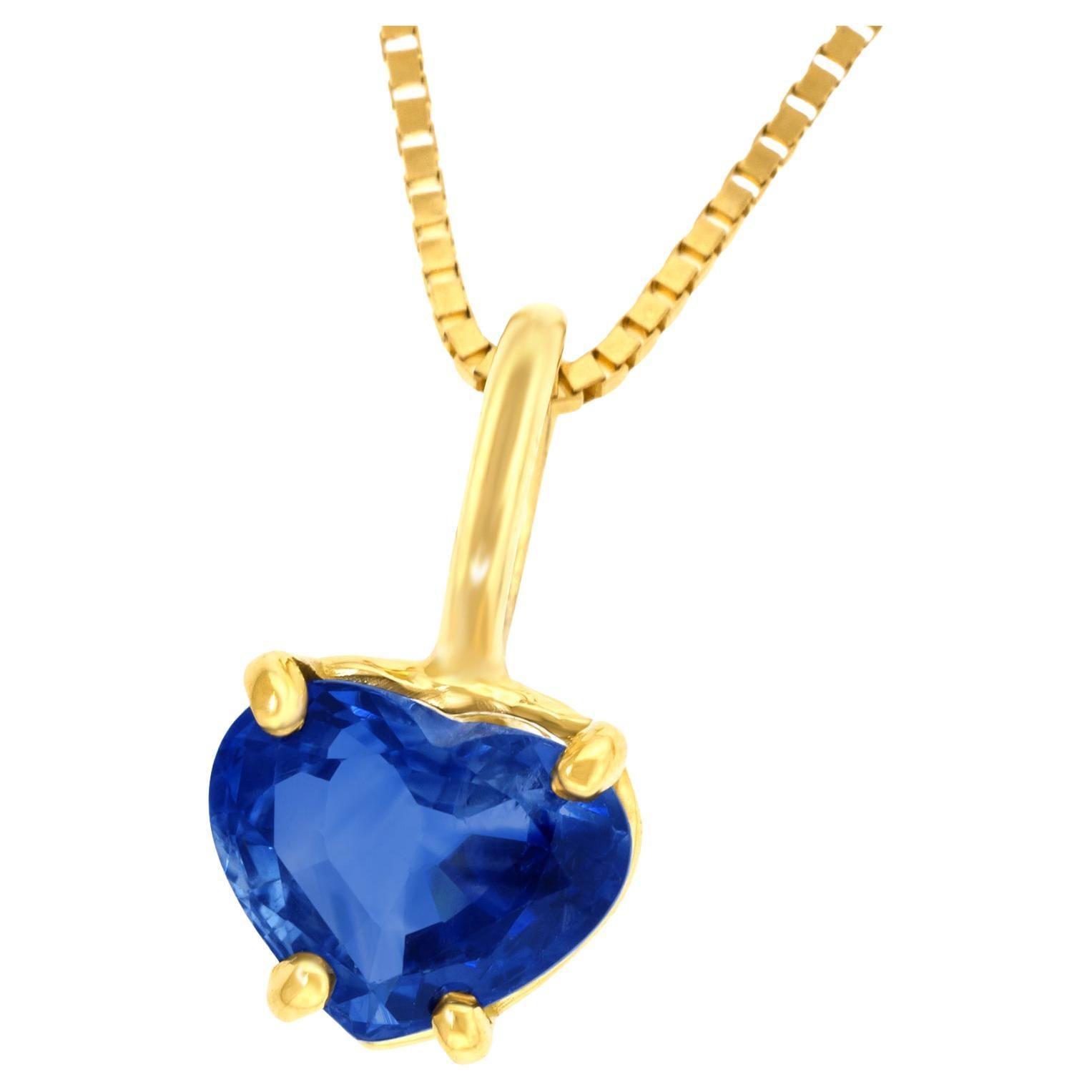 1.74 carat Sapphire Heart Pendant For Sale