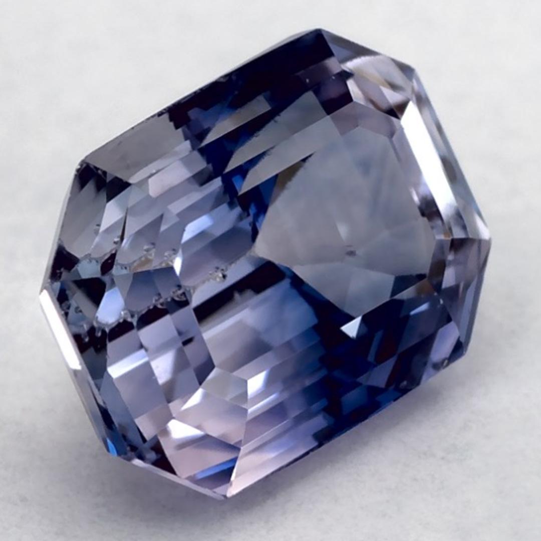 1.74 Ct Blue Sapphire Octagon Cut Loose Gemstone In New Condition In Fort Lee, NJ