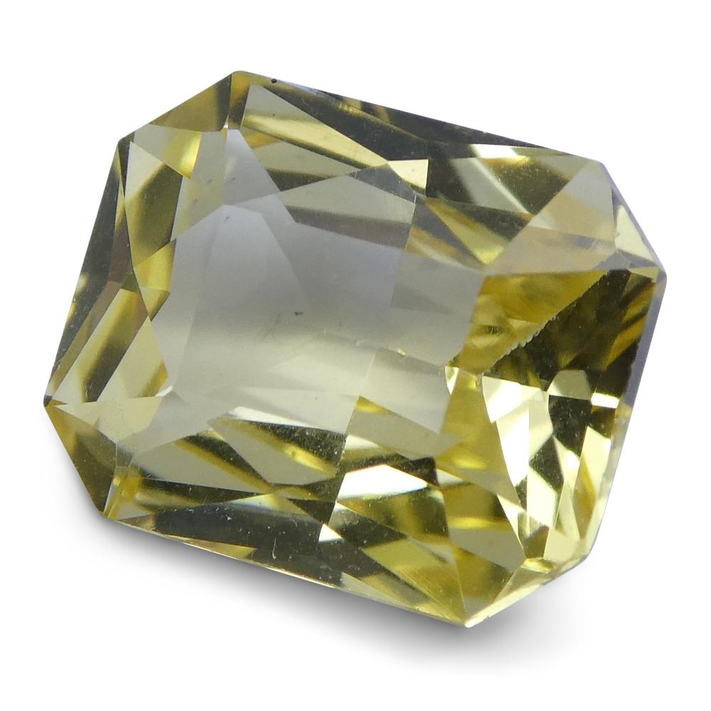 Brilliant Cut 1.74 ct Yellow Sapphire Octagonal GIA Certified Unheated, Sri Lanka For Sale