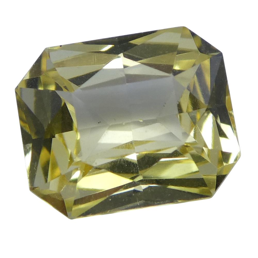 Saphir jaune octogonal 1,74 carat, certifié GIA, non chauffé, Sri Lanka