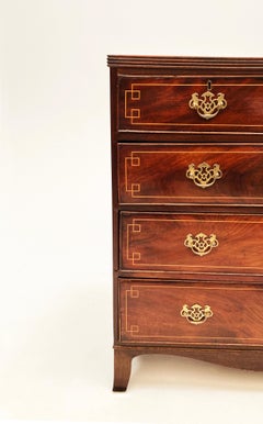 1740’s King George III Flame Mahogany Rosewood and Tulipwood Chest of Drawers