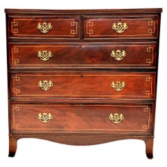 1740’s King George III Flame Mahogany Rosewood and Tulipwood Chest of Drawers