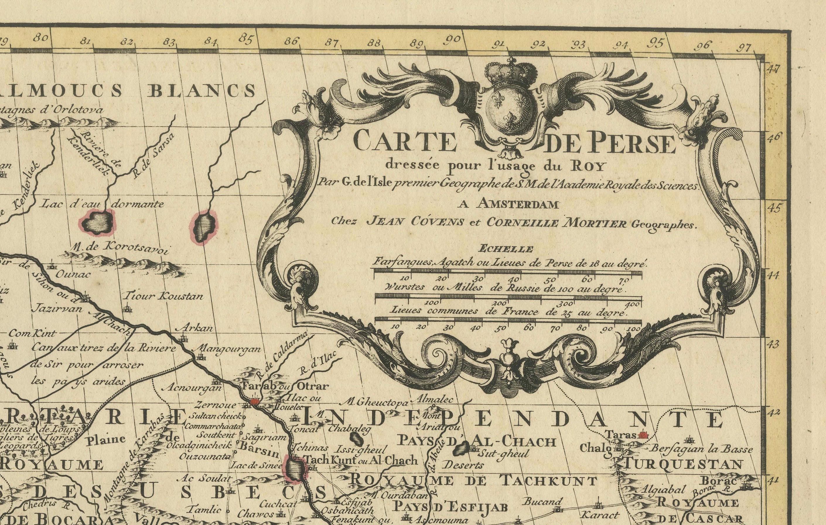 Titre : Carte de l'Empire perse de 1742 de Covens & Mortier par Guillaume De L'Isle  

Cette remarquable carte de 1742, 