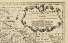 1742 Antique Map of the Persian Empire with Detailed Borders and Cartouche