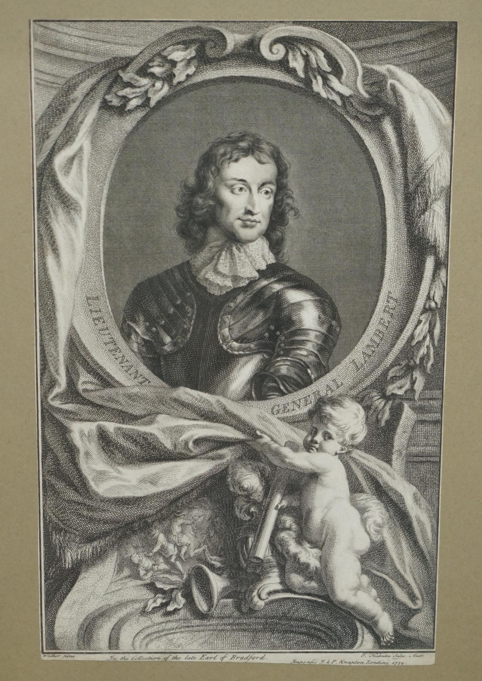 1743 SET OF 5 HEADS OF ILLUSTRIOUS PERSONS OF GREAT BRiTAIN JACOBUS HOUBRAKEN For Sale 3