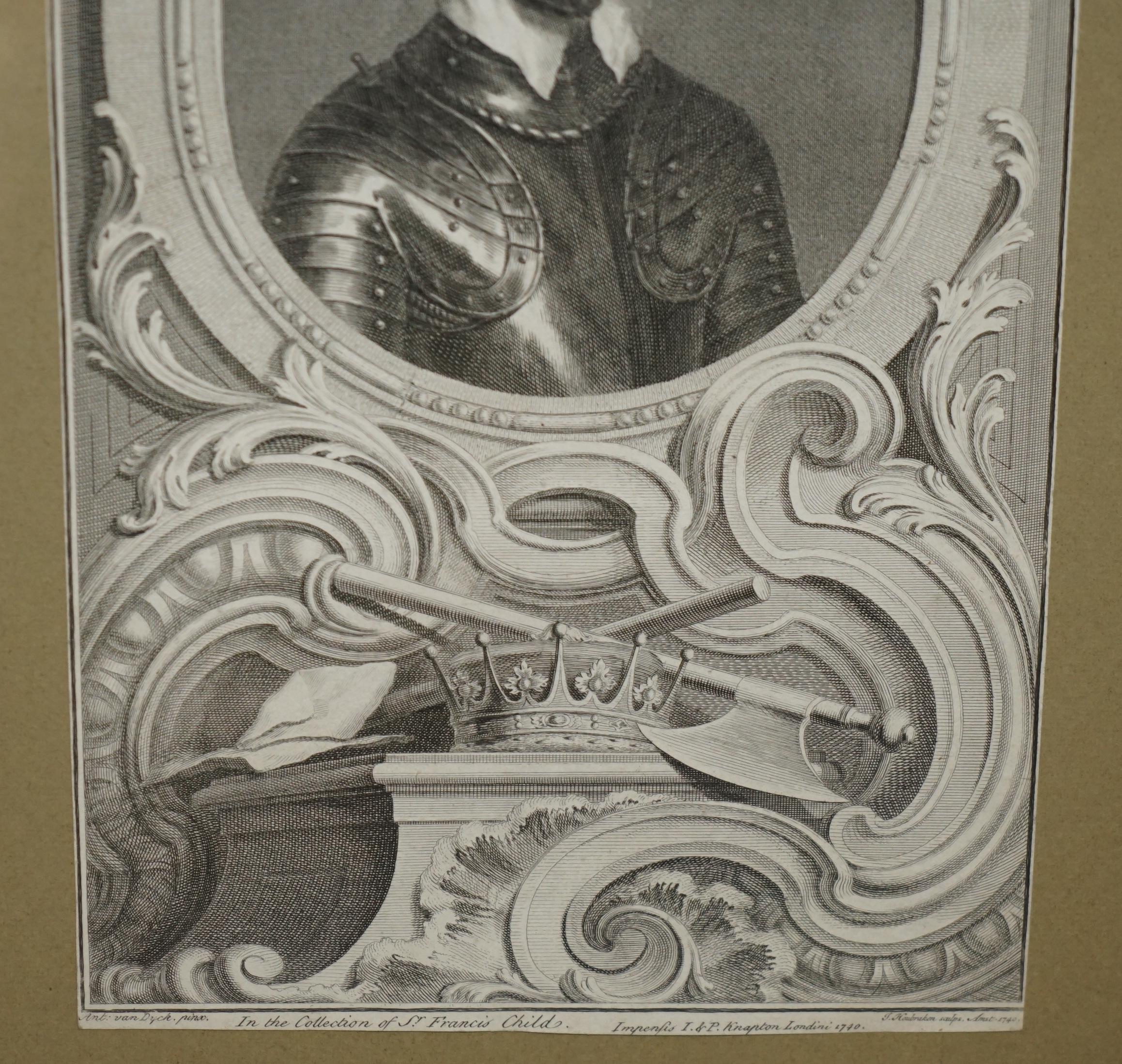 1743 SET OF 5 HEADS OF ILLUSTRIOUS PERSONS OF GREAT BRiTAIN JACOBUS HOUBRAKEN For Sale 9
