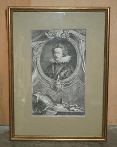 1743 SET OF 5 HEADS OF ILLUSTRIOUS PERSONS OF GREAT BRiTAIN JACOBUS HOUBRAKEN