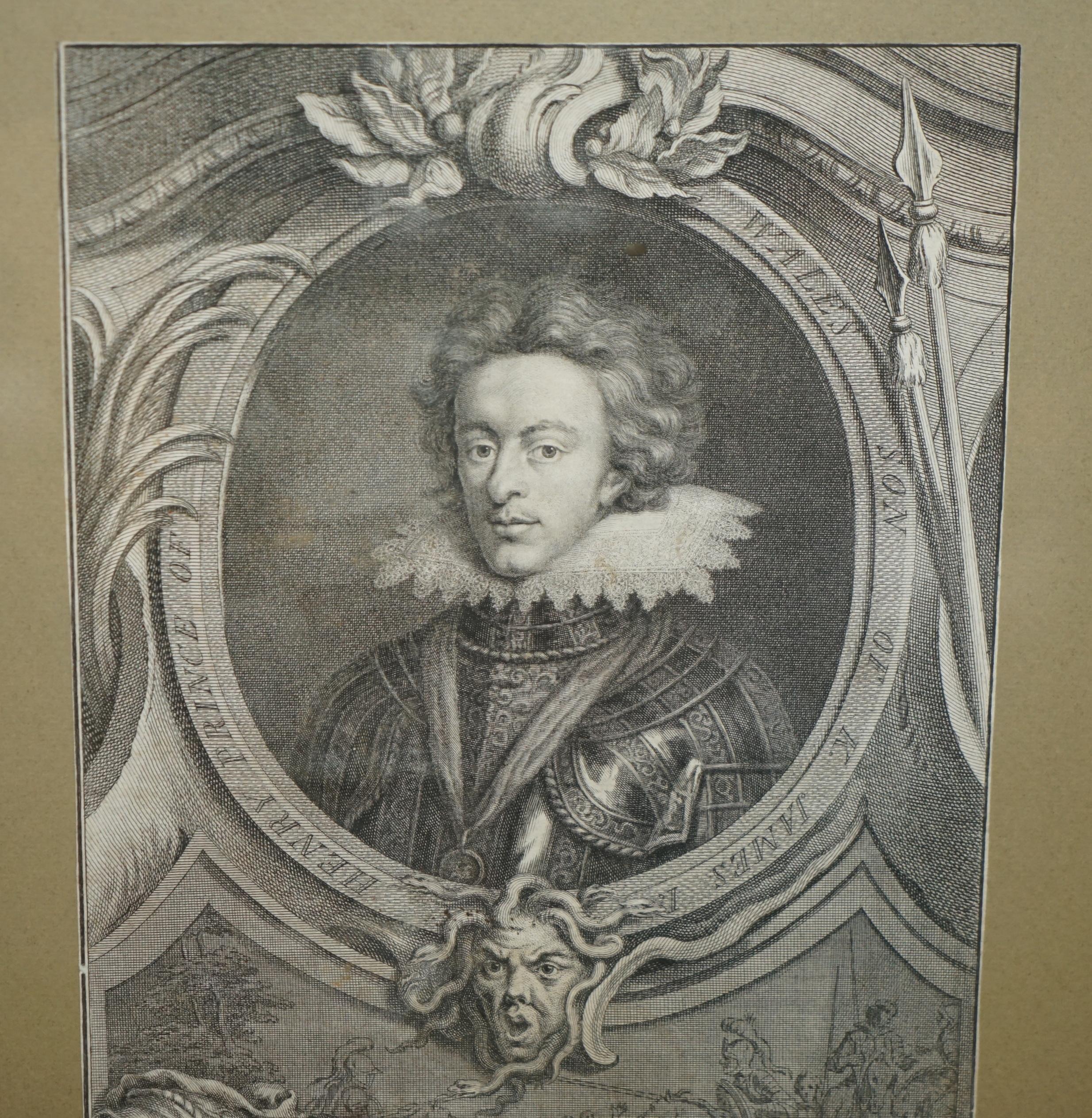 English 1743 SET OF 5 HEADS OF ILLUSTRIOUS PERSONS OF GREAT BRiTAIN JACOBUS HOUBRAKEN For Sale