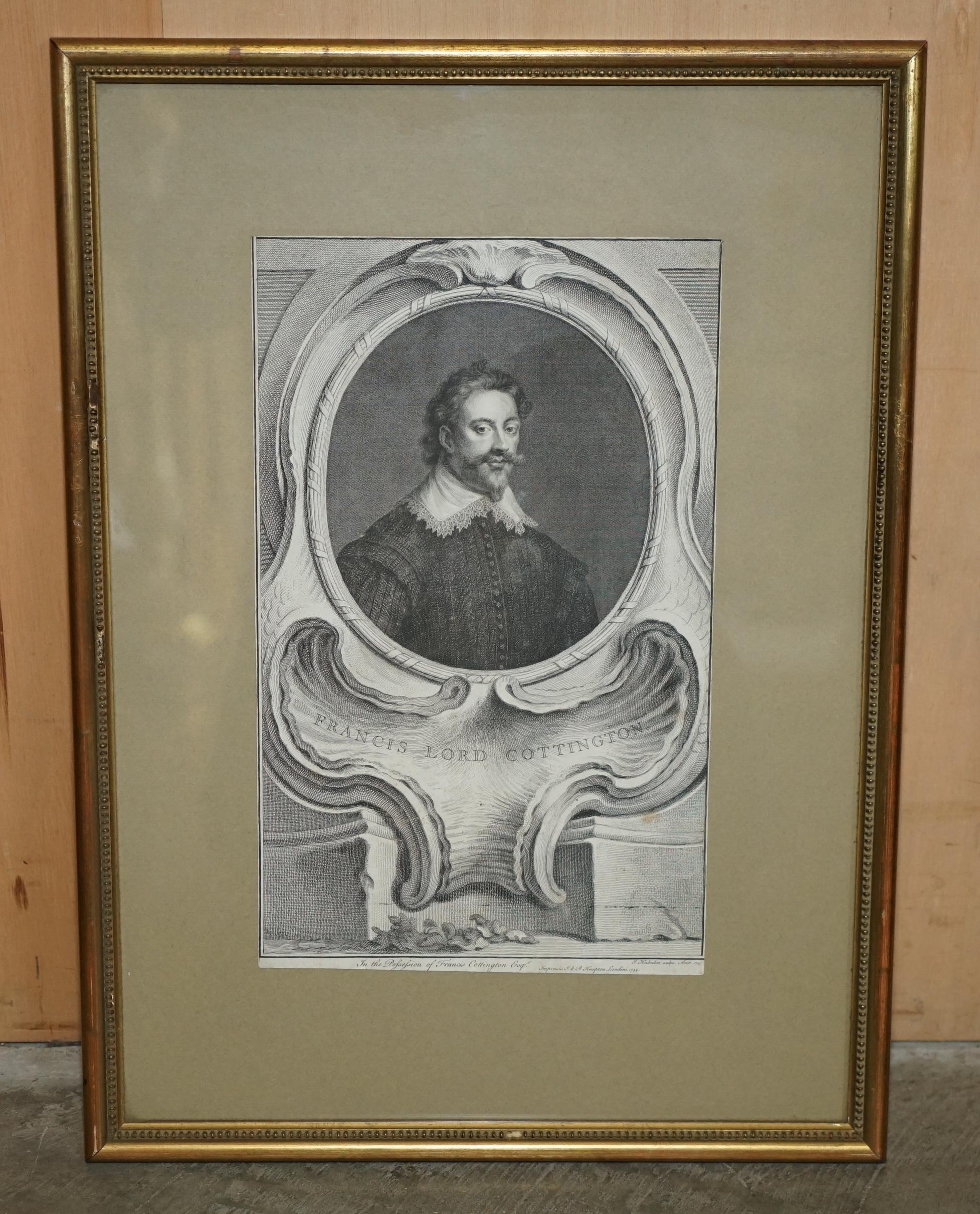 1743 SET OF 5 HEADS OF ILLUSTRIOUS PERSONS OF GREAT BRiTAIN JACOBUS HOUBRAKEN In Good Condition For Sale In West Sussex, Pulborough