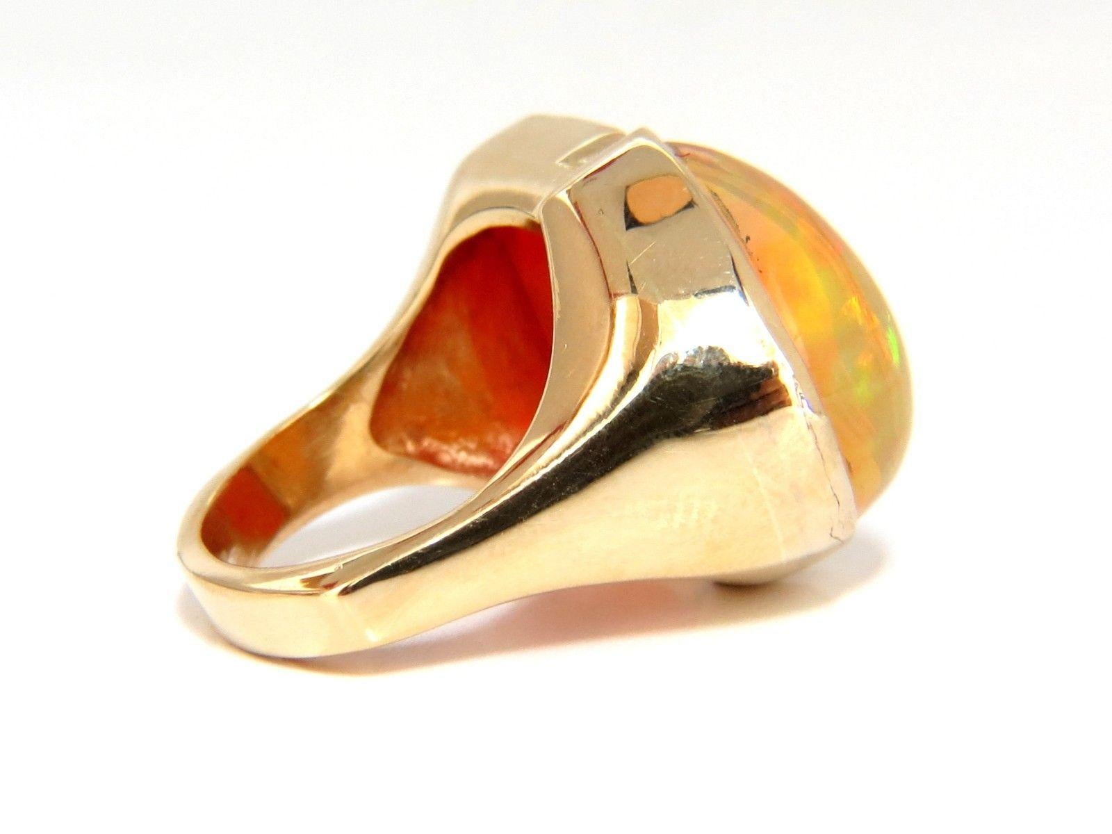 17,44 Karat natürlicher Opal und Granat Diamanten Ring 14 Karat Deco Prime im Zustand „Neu“ im Angebot in New York, NY