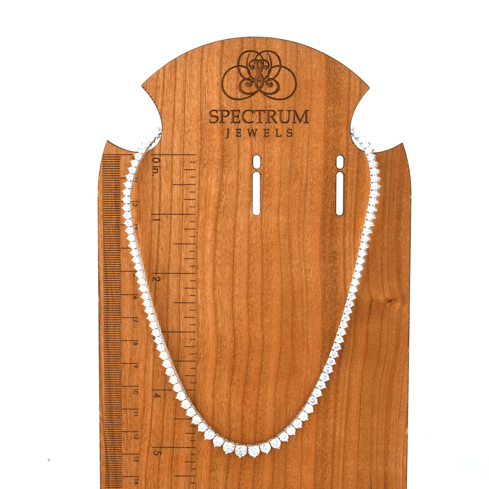 17.44 Carat SI/H Round Brilliant Cut Diamond Tennis Necklace 18 Karat White Gold In New Condition For Sale In Diera, Dubai