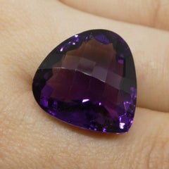 17.44 ct Pear Checkerboard Amethyst