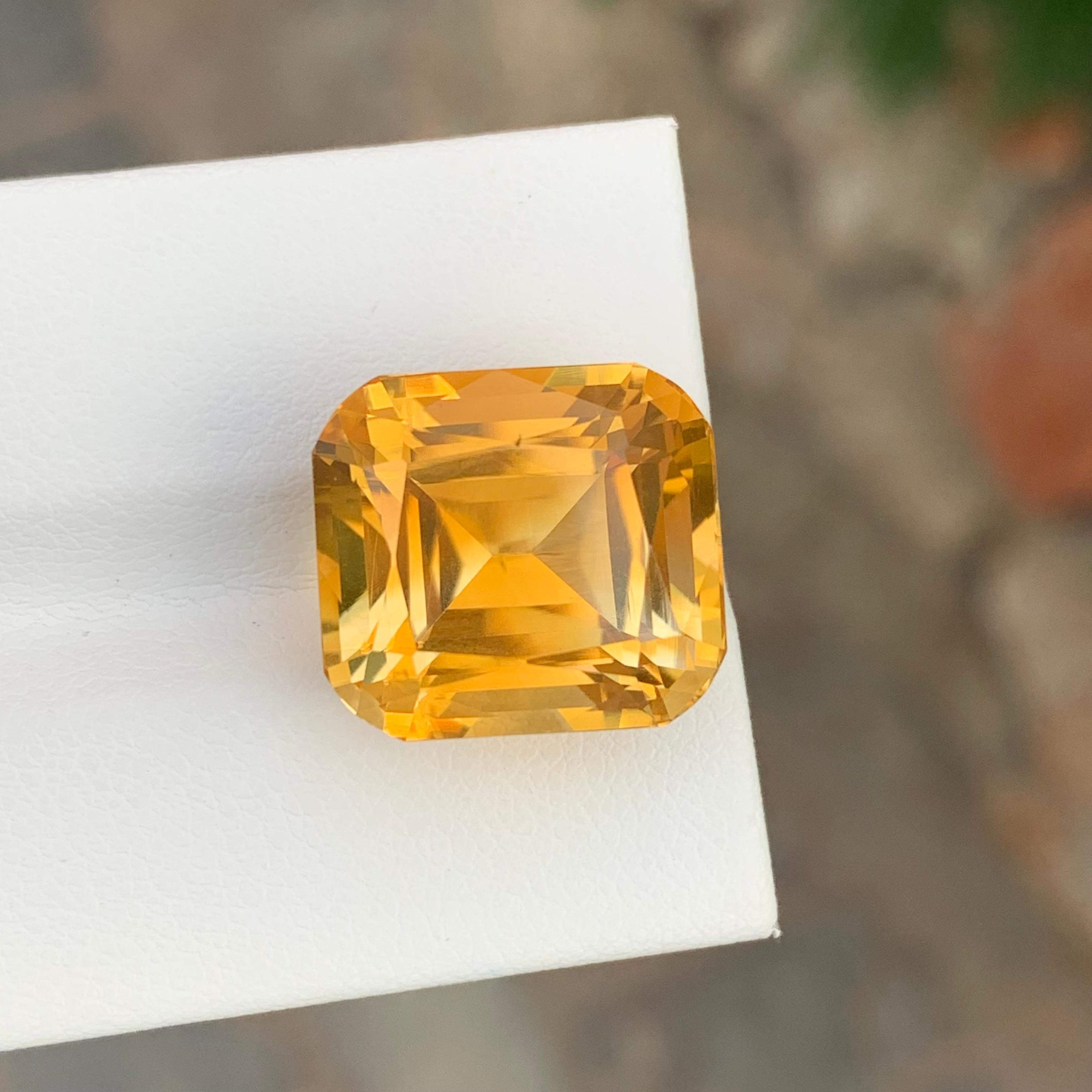 Arts and Crafts 17.45 Carat Natural Loose Yellow Citrine Big Cushion Shape Gem For Necklace For Sale