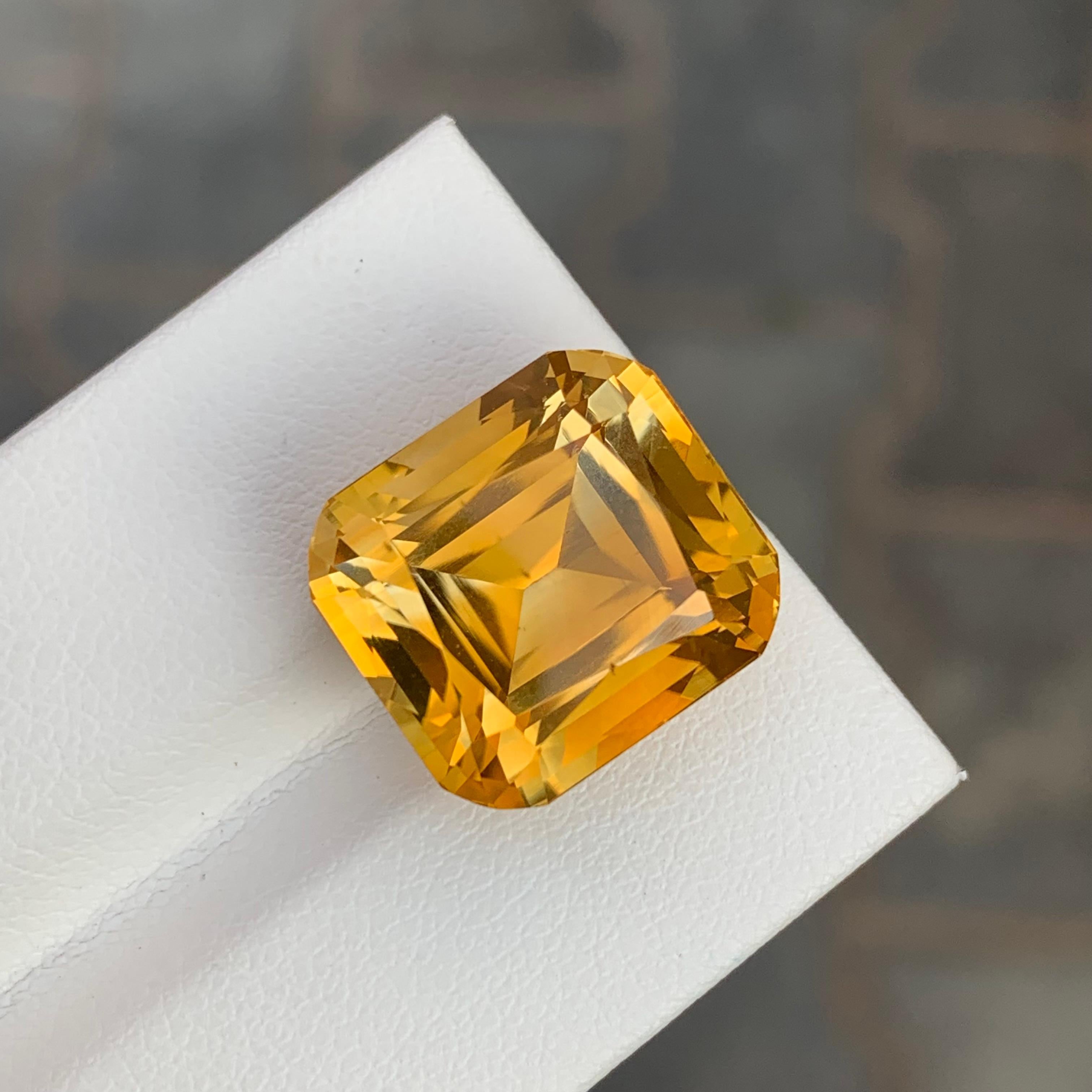 Women's or Men's 17.45 Carat Natural Loose Yellow Citrine Big Cushion Shape Gem For Necklace For Sale
