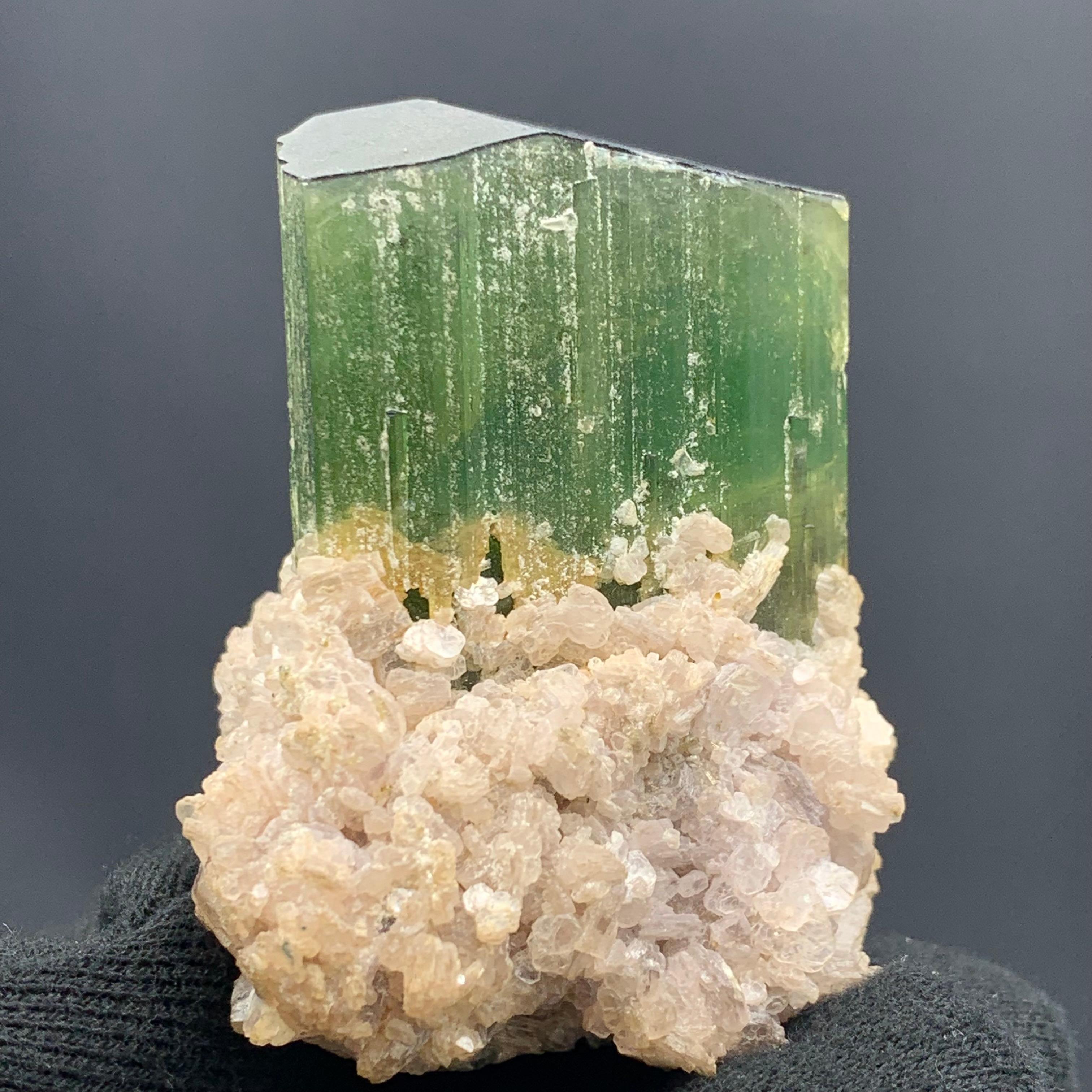 174.58 Gram Incredible Green Tourmaline Specimen From Paprok, Afghanistan 

Weight: 174.58 Gram 
Dimension: 5.8 x 5.4 x 4.7 Cm 
Origin: Paprok, Nooristan Province, Afghanistan 

Tourmaline is a crystalline silicate mineral group in which boron is