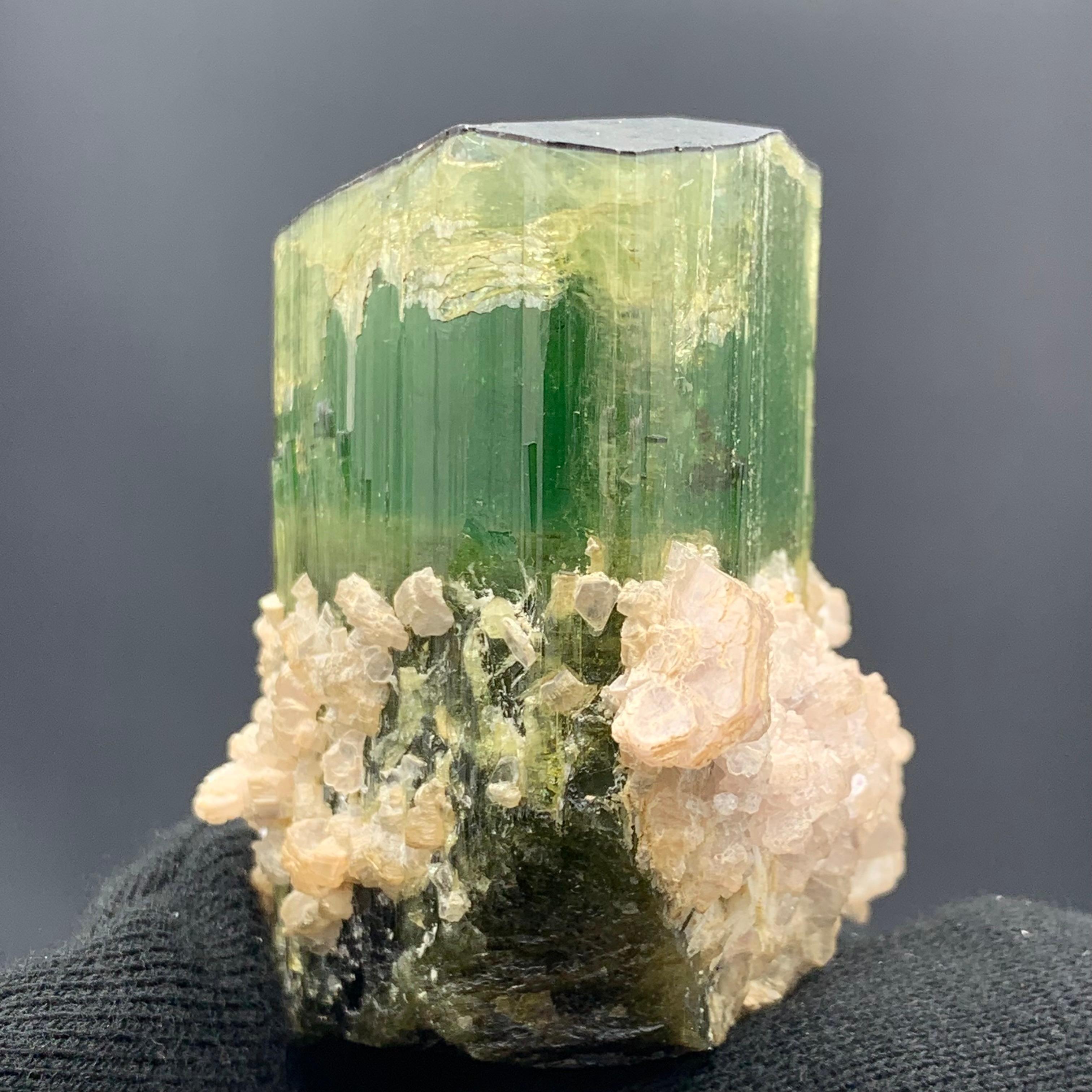 174.58 Gram Incredible Green Tourmaline Specimen From Paprok, Afghanistan  In Good Condition For Sale In Peshawar, PK