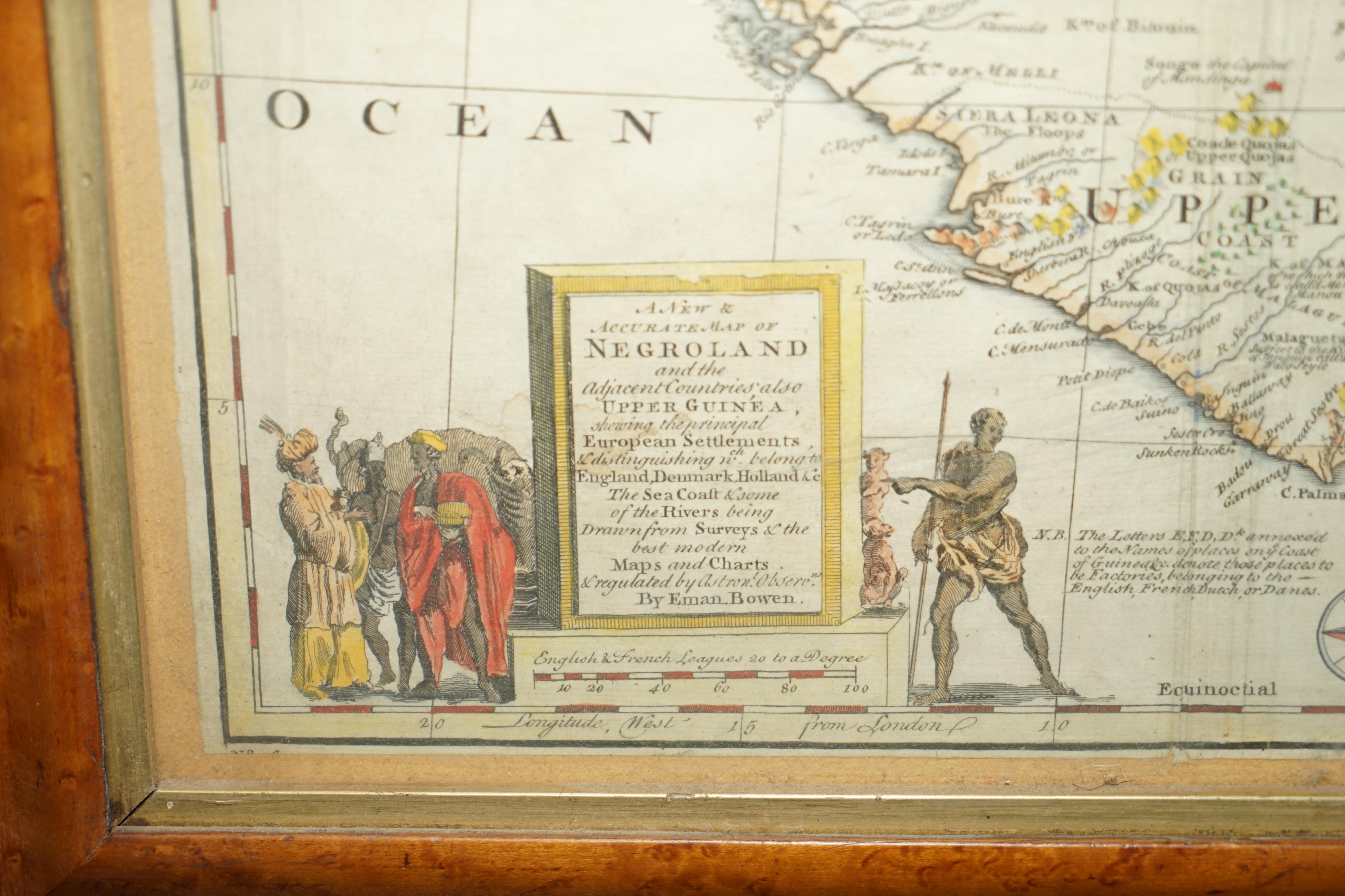 Hand-Crafted 1747 British Map Showing the Kingdom of Judah on the West Coast of Africa