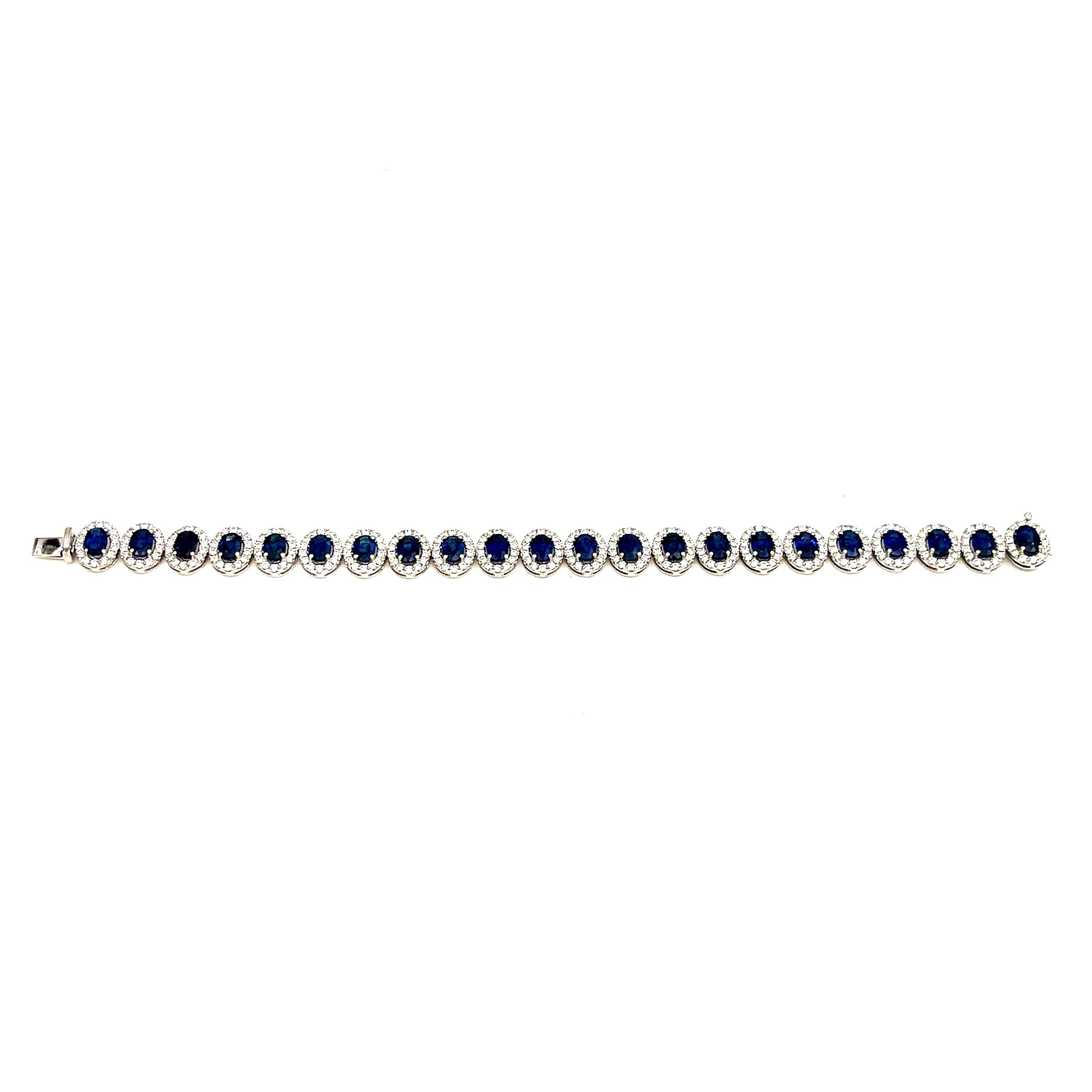 17,48 ct. Natürlicher Saphir und Diamant-Armband für Damen oder Herren