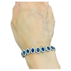 17.48 ct Natural Sapphire and Diamond Bracelet