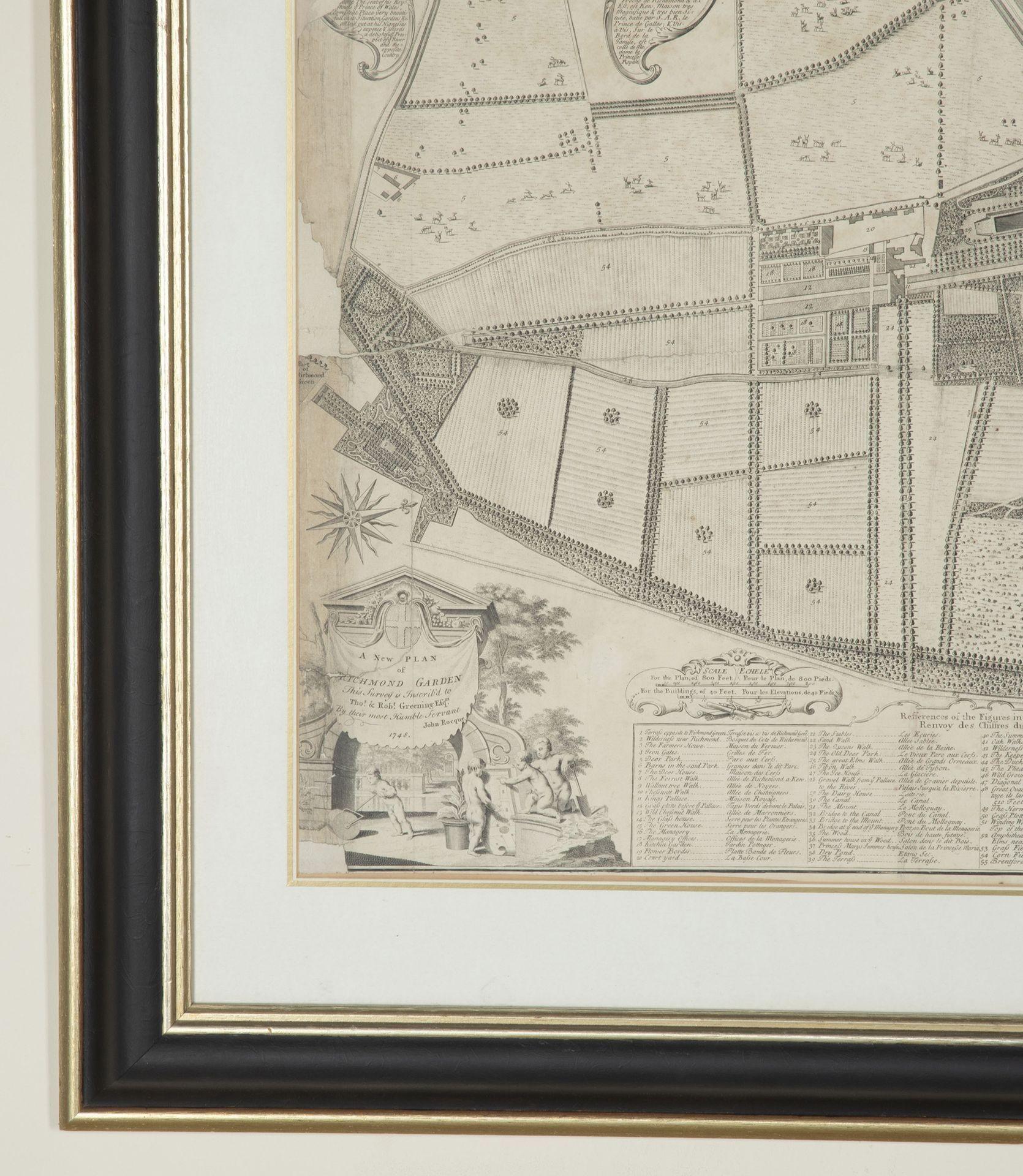 1748 Map of Richmond Upon Thames by John Roque In condizioni buone in vendita a Gloucestershire, GB