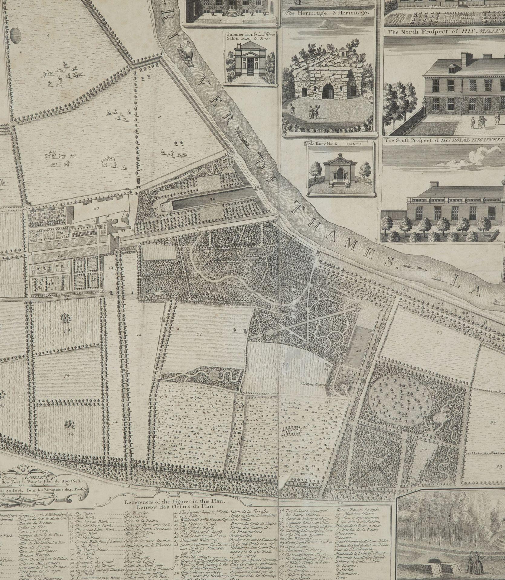 1748 Map of Richmond Upon Thames by John Roque in vendita 1