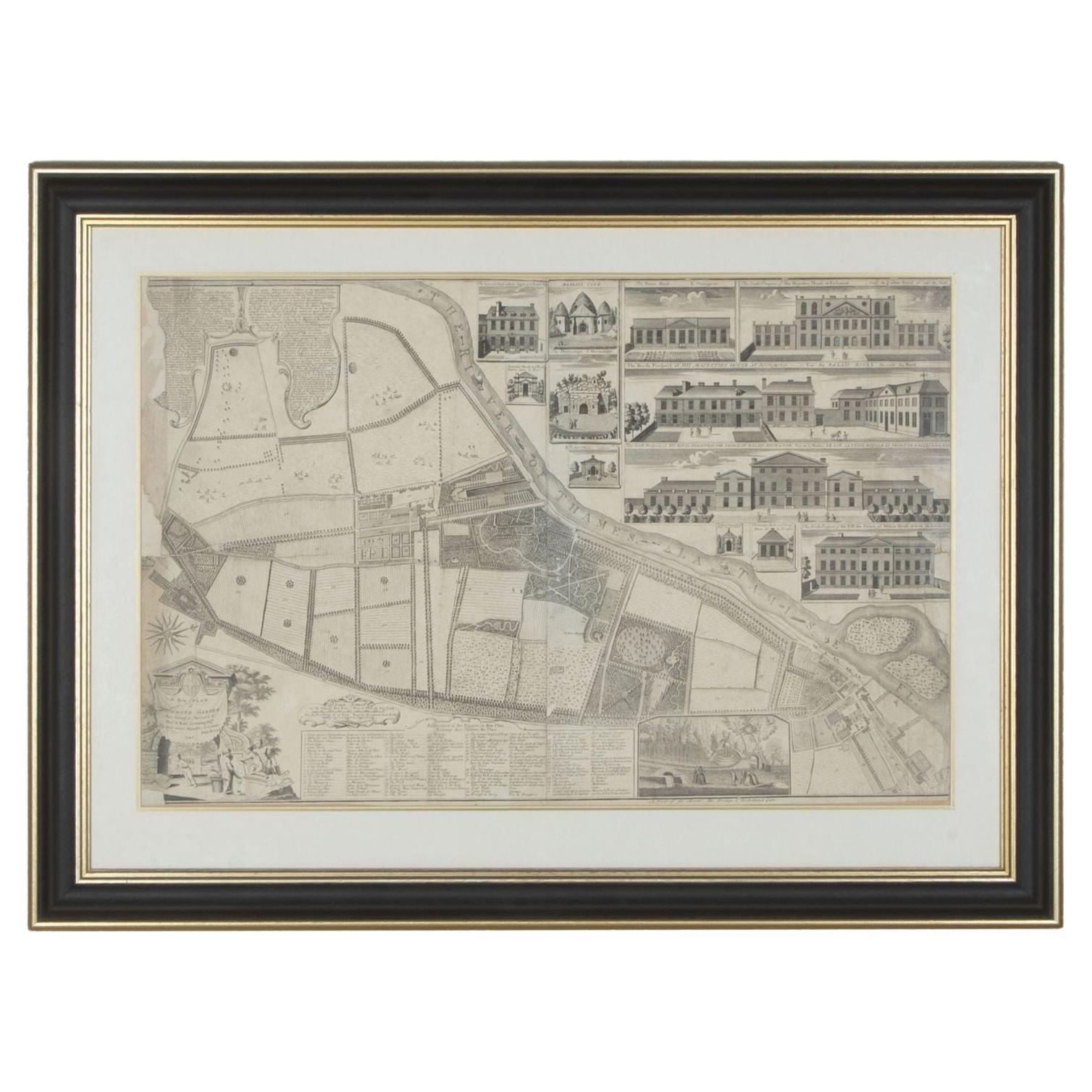 1748 Map of Richmond Upon Thames by John Roque