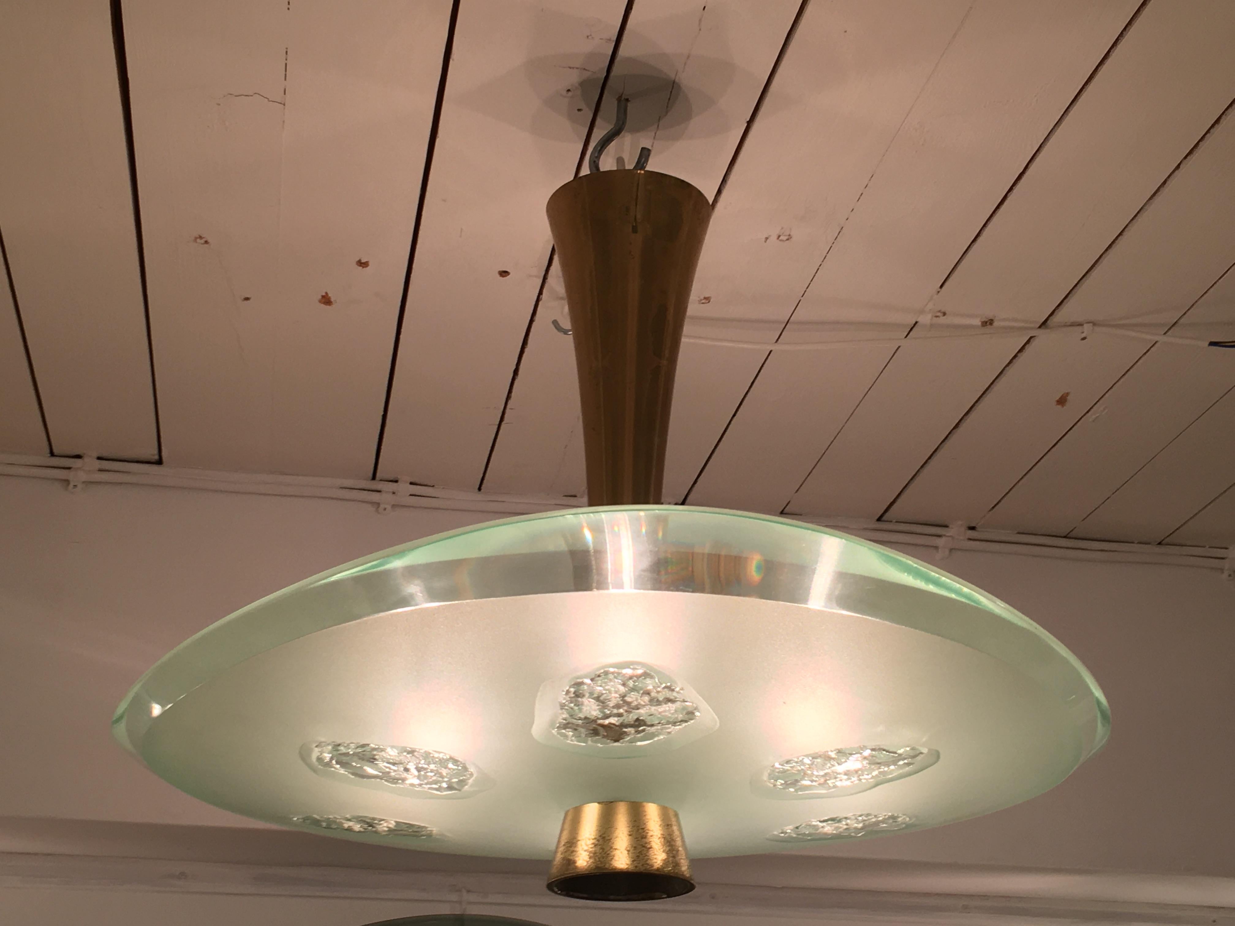'1748' Model Ceiling Light by Max Ingrand and Dubé for Fontana Arte, Italy, 1957 For Sale 3