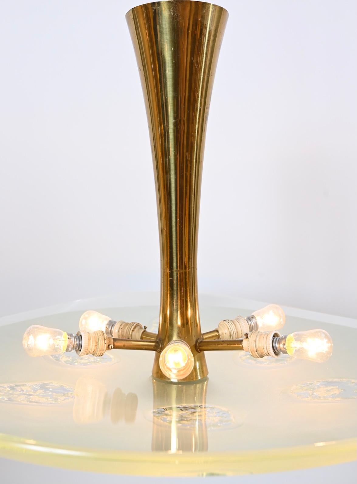 Brass '1748' Model Ceiling Light by Max Ingrand and Dubé for Fontana Arte, Italy, 1957 For Sale