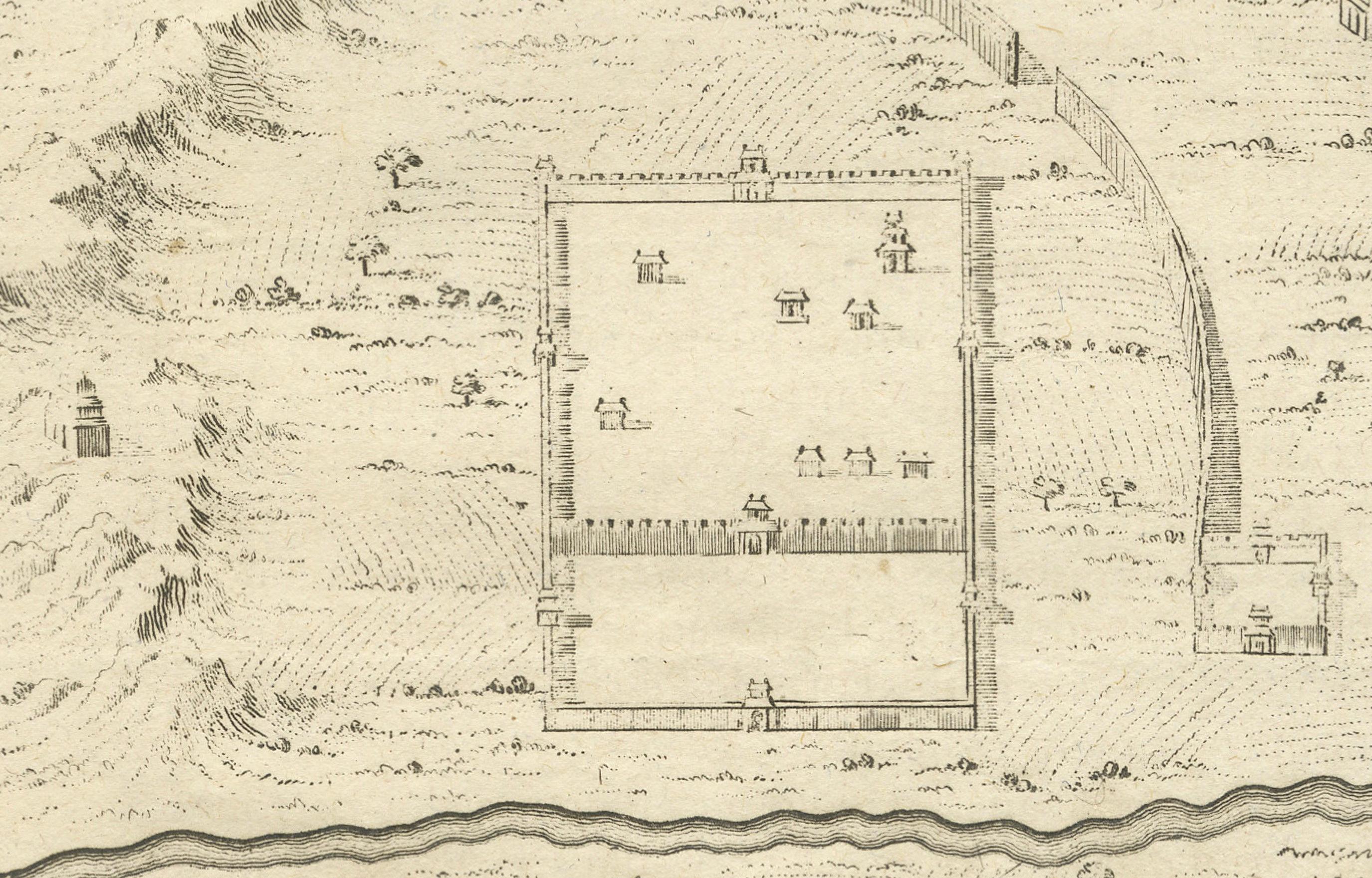 Mid-18th Century 1749 Jacques Nicolas Bellin Map of the Great Wall of China Near Kiang-nan fu For Sale