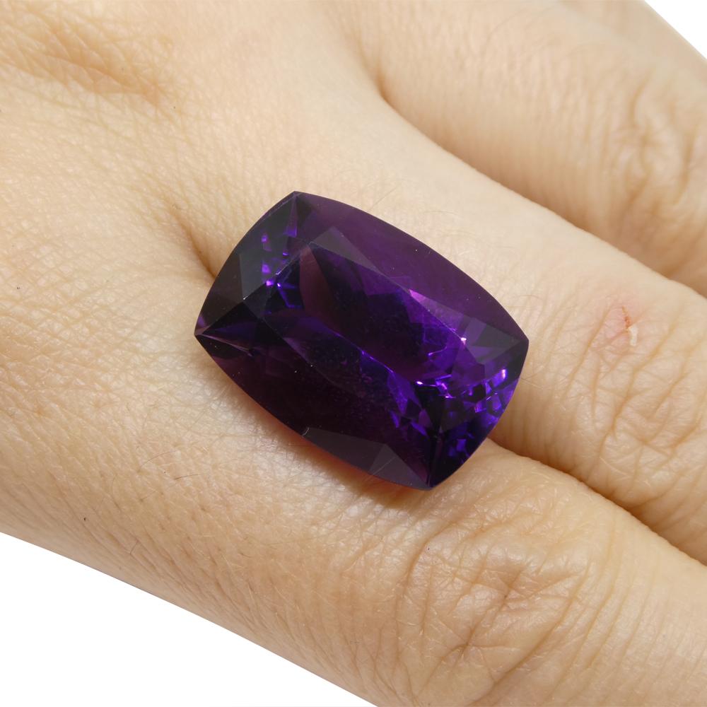 Femenino o masculino Amatista púrpura en cojín de 17.4 ct de Uruguay