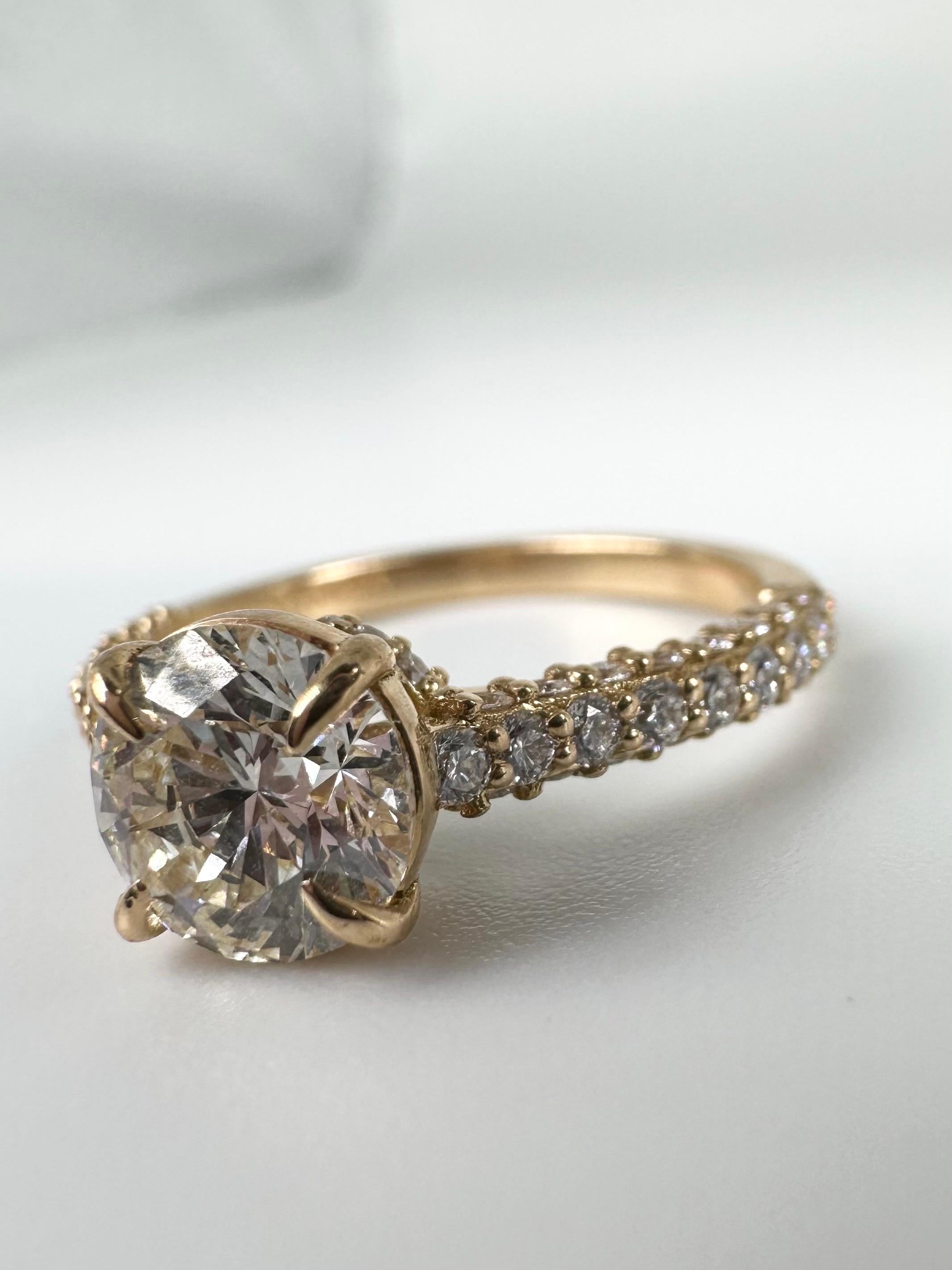 1.74 Carat Diamond Engagement Ring GIA Certified 18 Karat Yellow Gold Ring In New Condition For Sale In Jupiter, FL