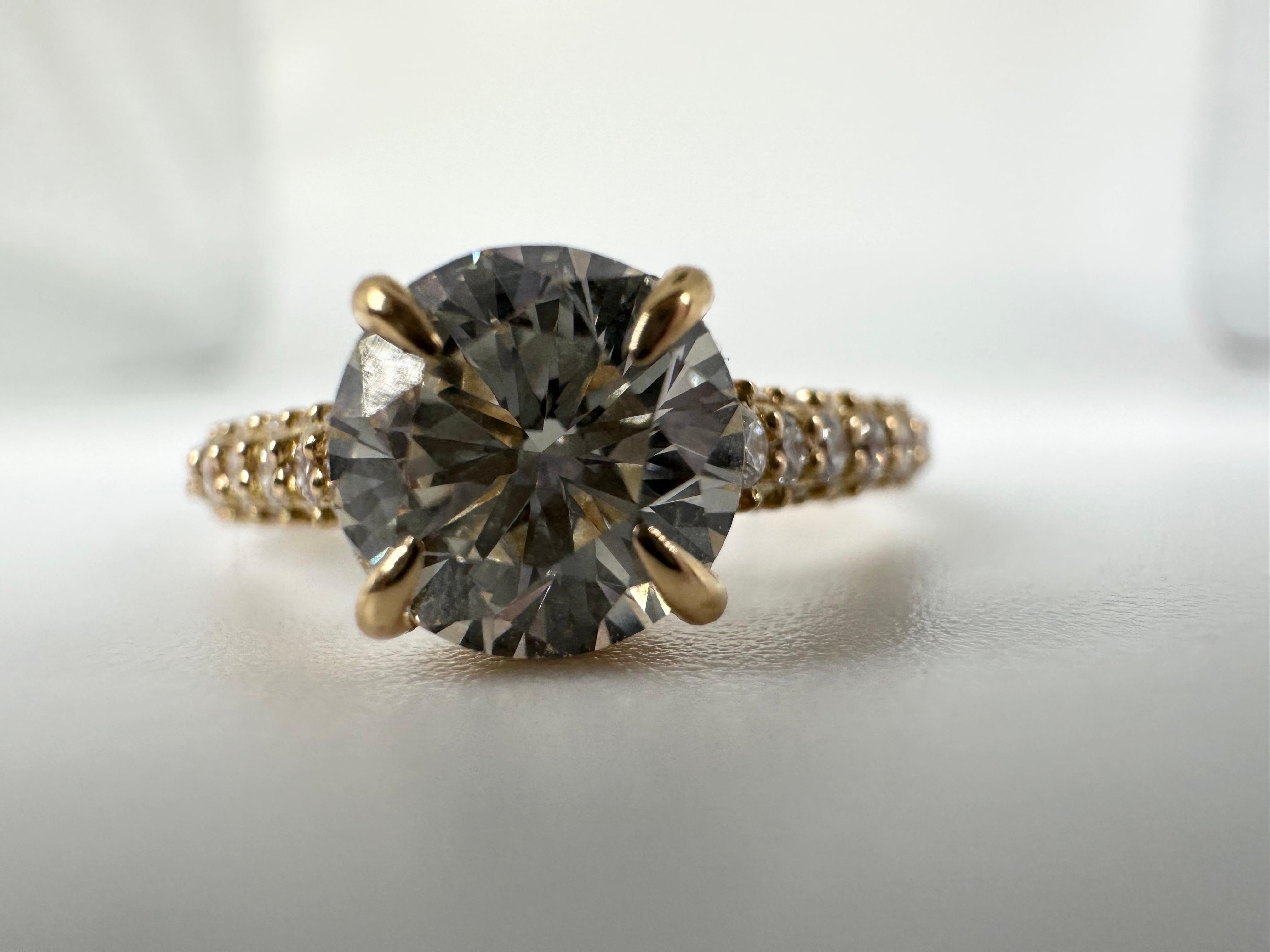 1.74 Carat Diamond Engagement Ring GIA Certified 18 Karat Yellow Gold Ring For Sale 1