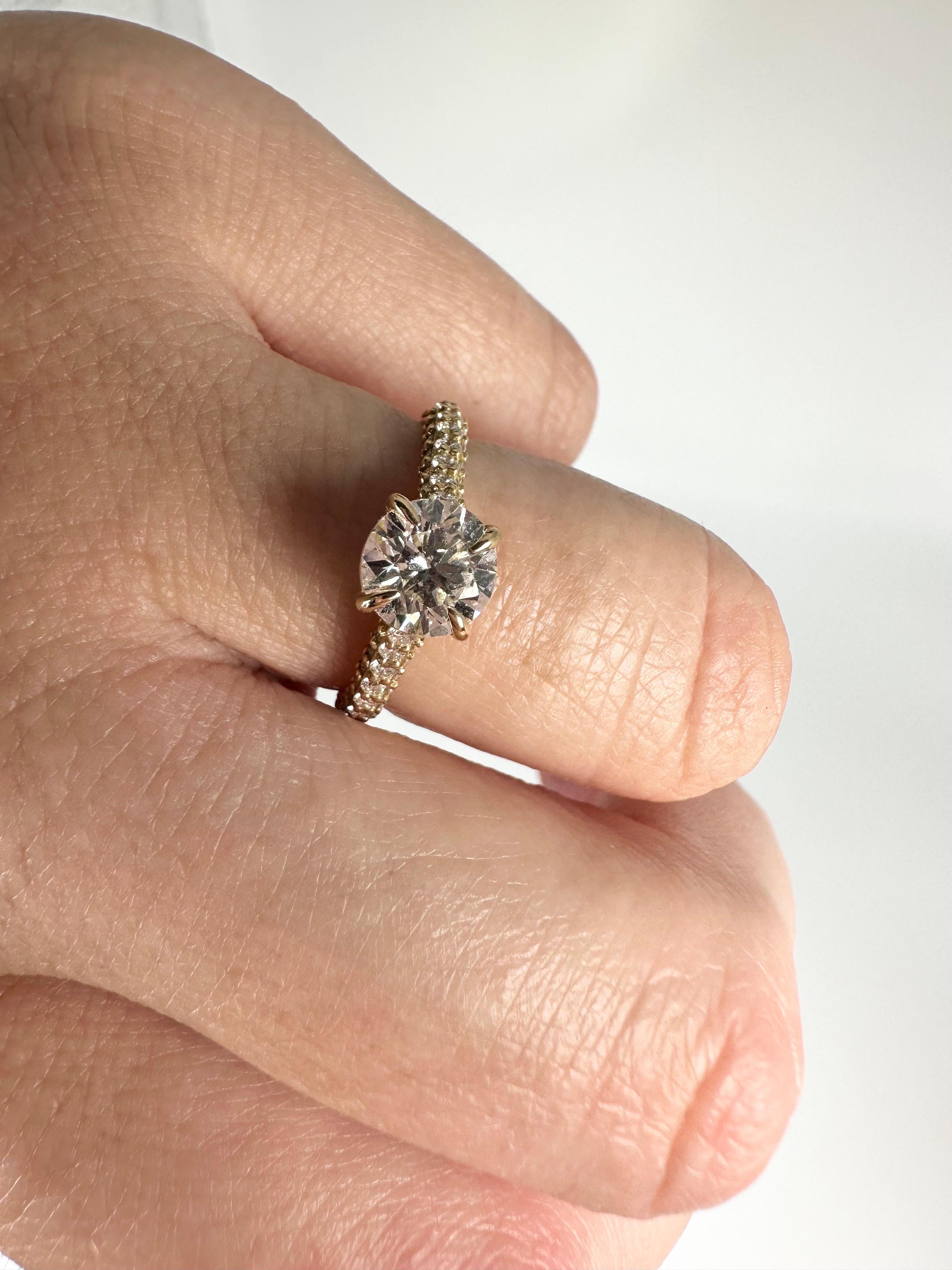 1.74 Carat Diamond Engagement Ring GIA Certified 18 Karat Yellow Gold Ring For Sale 2