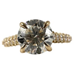 Used 1.74 Carat Diamond Engagement Ring GIA Certified 18 Karat Yellow Gold Ring