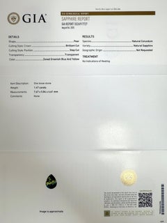 1.74ct GIA Certified No Heat Parti Colour Sapphire Diamond Platinum Halo Ring