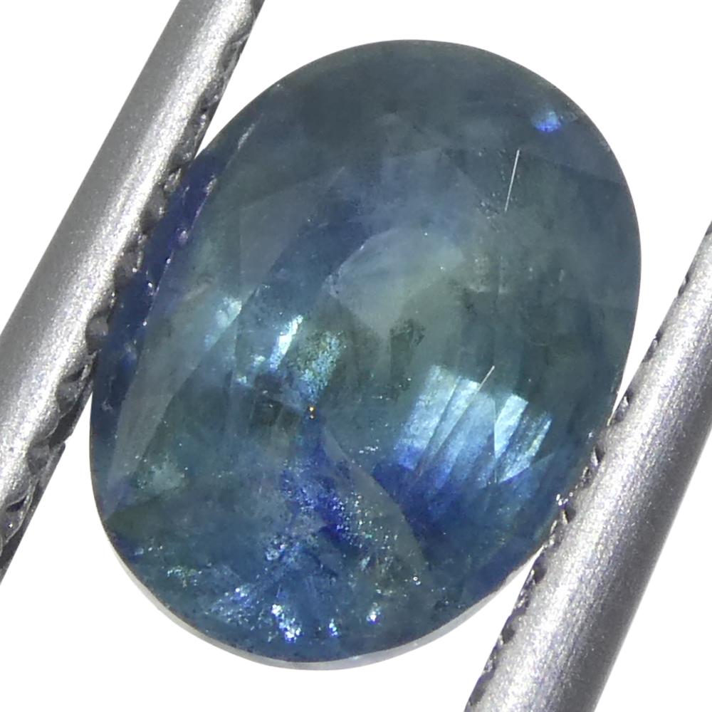 1,74ct Ovaler Blauer Saphir aus Ostafrika (Brillantschliff) im Angebot