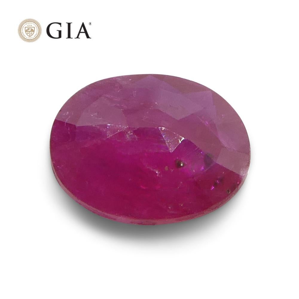 1.74ct Oval Purplish Red Ruby GIA Certified Mozambique For Sale 5