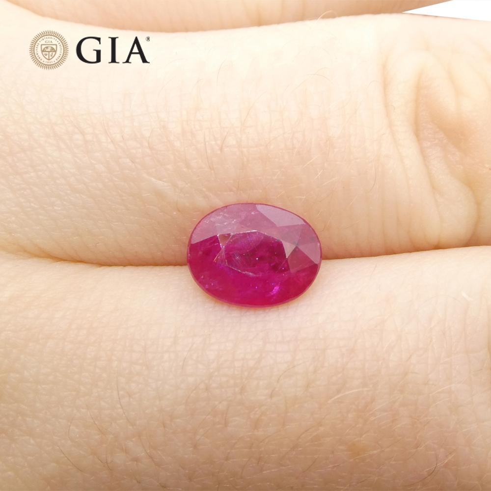 1.74ct Oval Purplish Red Ruby GIA Certified Mozambique For Sale 7