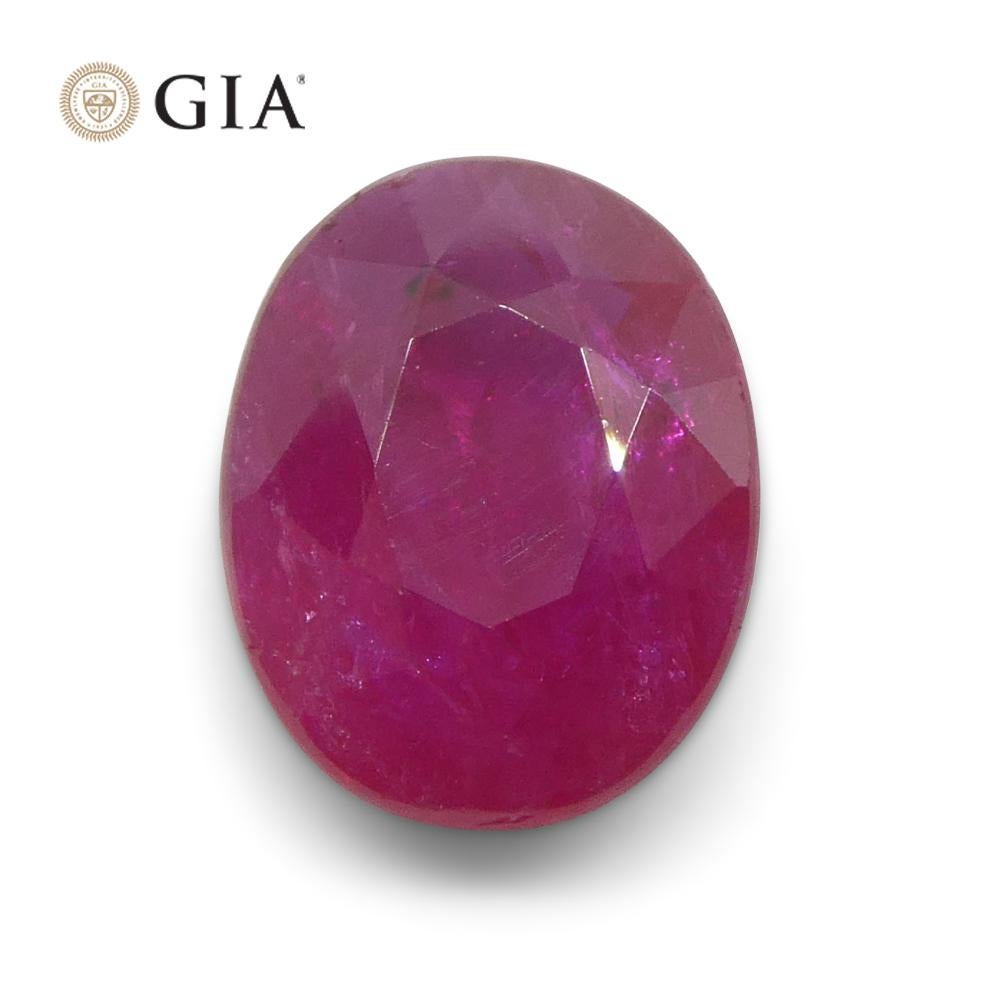1.74ct Oval Purplish Red Ruby GIA Certified Mozambique For Sale 3
