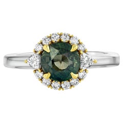 1.74ct round Alexandrite. Ring in platinum and 18K yellow gold. GIA certified.