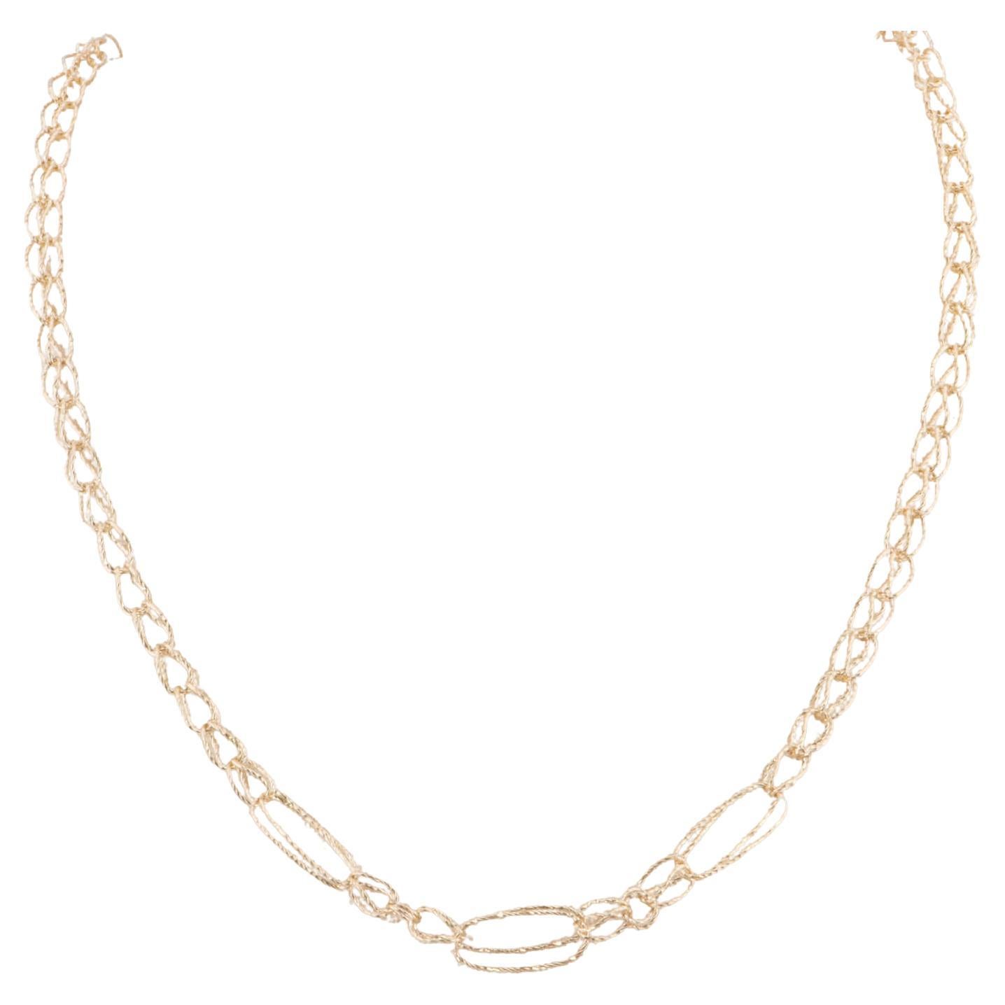 17.5" 14K Gold Diamond Cut Loop-in-Loop Special Link Necklace ~5.9g R4505 For Sale