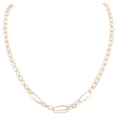 17,5" 14K Gold Diamantschliff Loop-in-Loop Spezial Link Halskette ~5,9g R4505