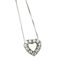 1.75 Carat 18K white gold Diamond Heart Pendant & Chain VS-F/G