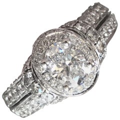 1.75 Carat Approximate, Oval Diamond Halo Engagement Ring Micro Pave, Ben Dannie