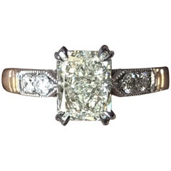 1.75 Carat Approximate Radiant Diamond with Milgrain, Ben Dannie
