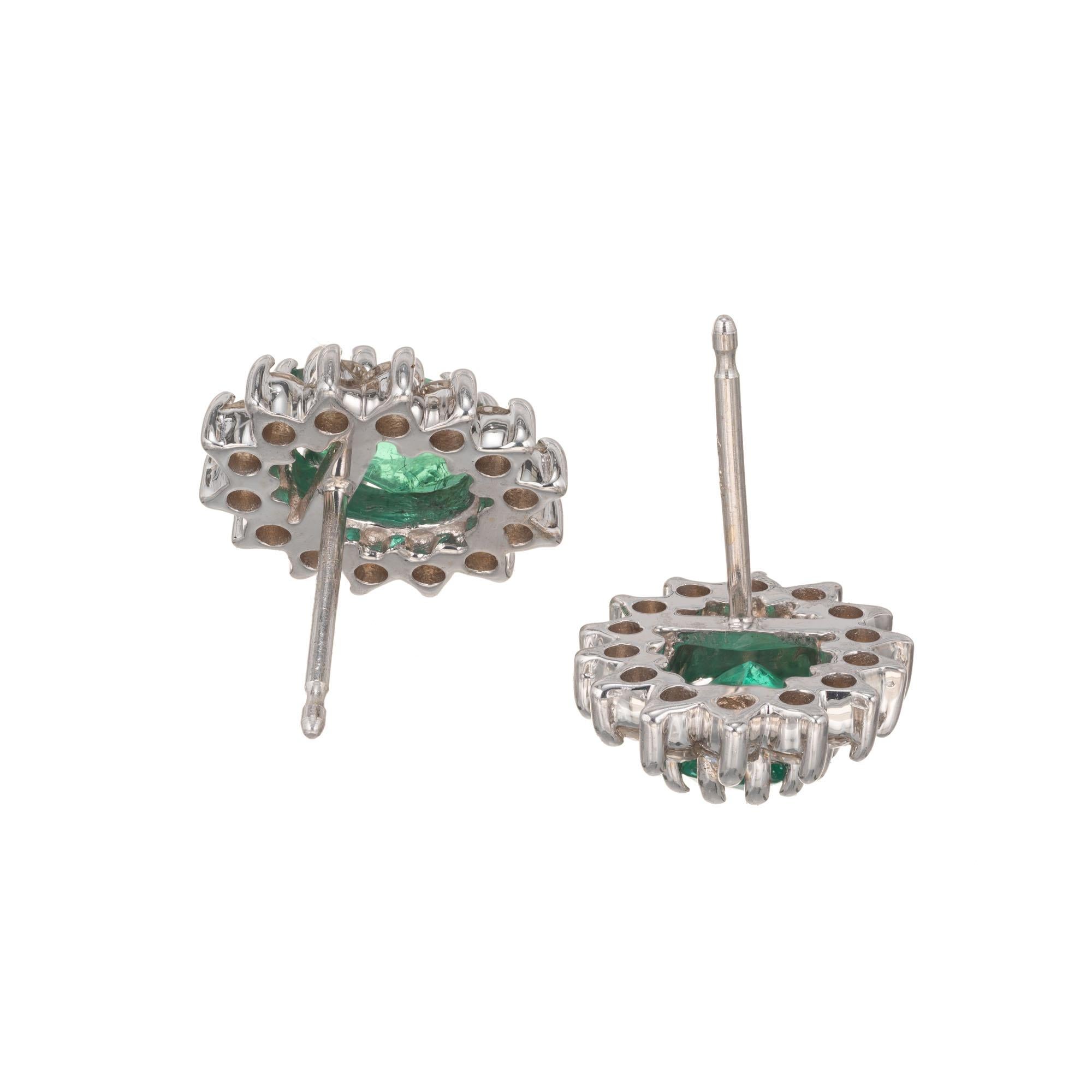 emerald halo earrings