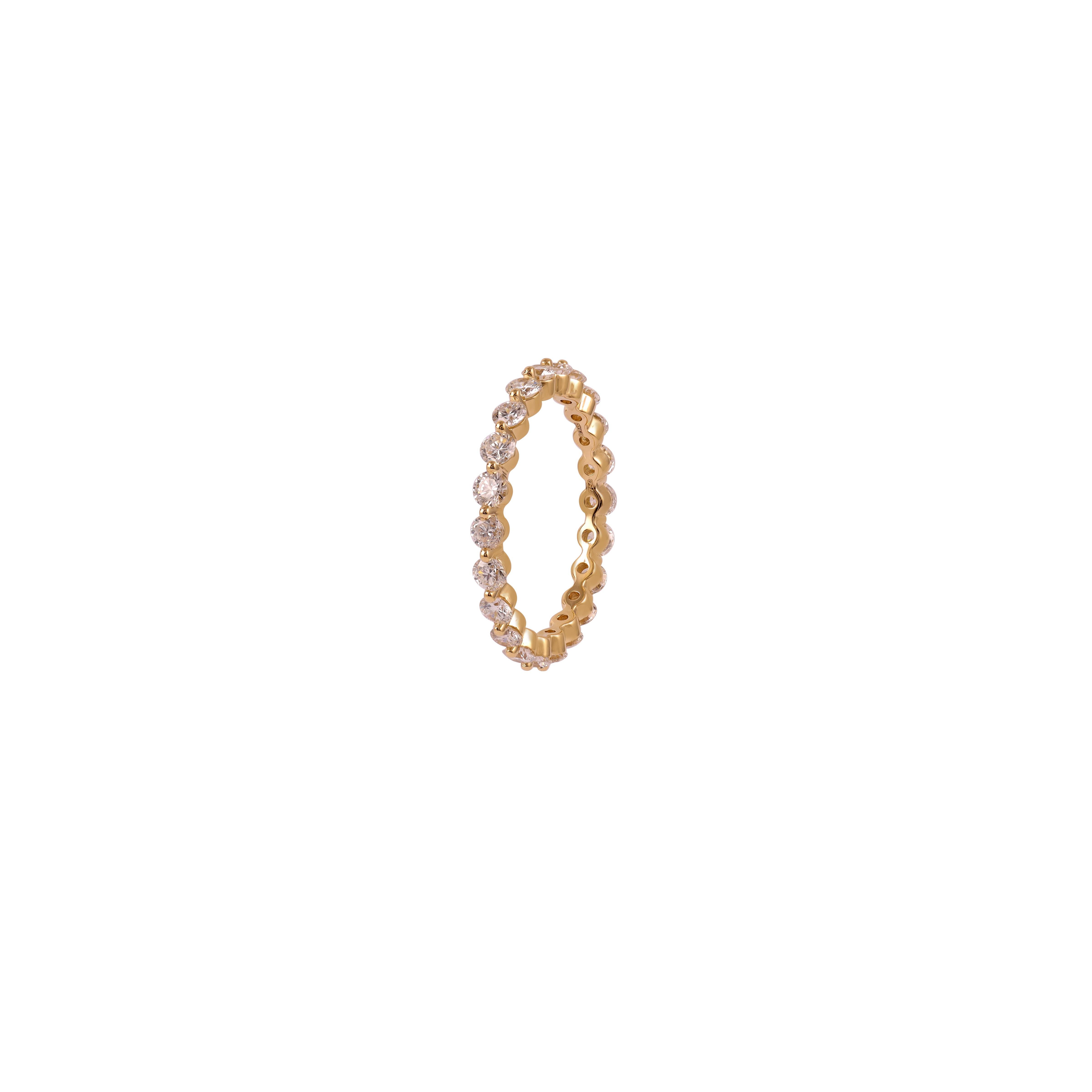 Contemporaneo Anello a fascia con diamante chiaro da 1,75 carati in oro rosa 18k in vendita