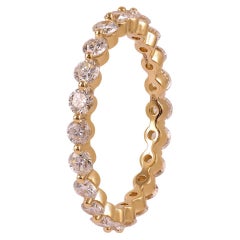 Bague à anneau en or rose 18 carats avec diamants transparents de 1,75 carat