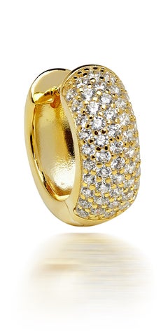 Mini-créoles huggies en or jaune plaqué zirconia cubique sertie de 1,75 carat